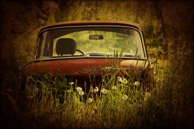 Bir alandaki Rus eski model araba