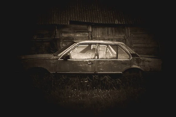 Vintage russian car in a field