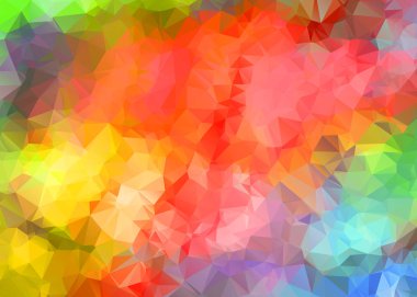 Üçgenlerin çokgen renkli deseni. Geometrik gradyan arkaplan. Web, iş şablonu, broşür, kart, poster, afiş tasarımı için üçgen tasarım.