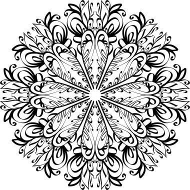 Mandala deseni. siyah ve beyaz çizim