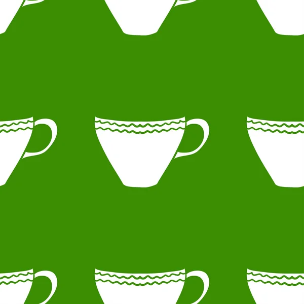 Modello senza soluzione di continuità con tazze da tè . — Vettoriale Stock