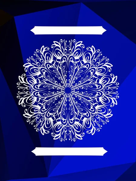 Abstract polygonal background with lacy mandala — 스톡 벡터
