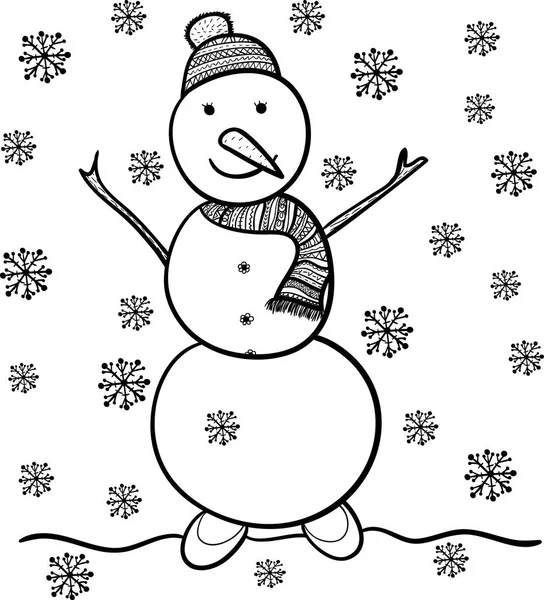 Illustrazione vettoriale pupazzo di neve — Vettoriale Stock