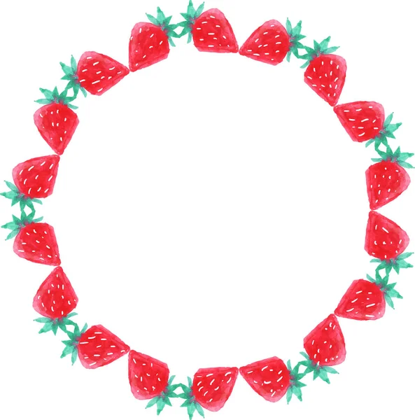Decorative wreath with strawberries — 스톡 벡터