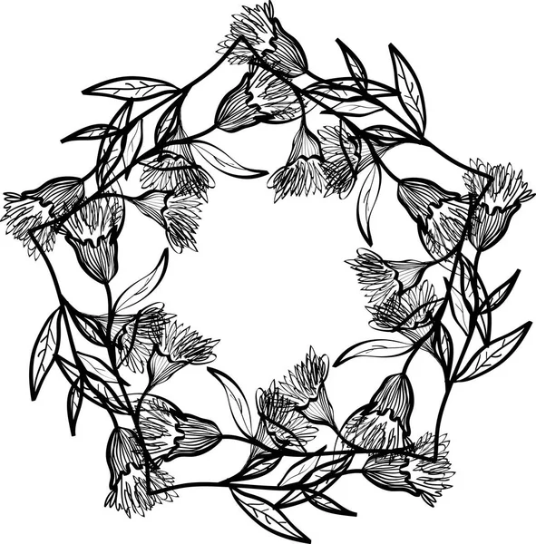 Couronne florale décorative — Image vectorielle