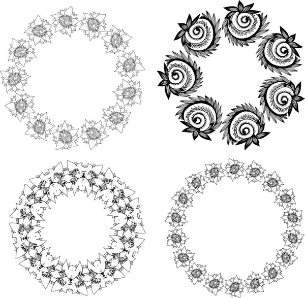 Decorative floral wreath — Stock Vector