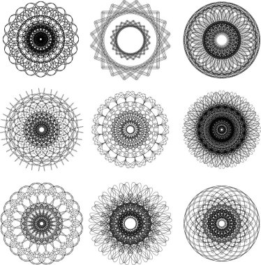 Süslü siyah mandala.