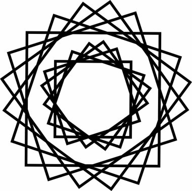 Süslü siyah mandala.