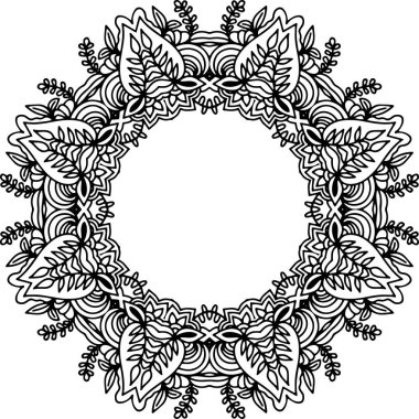 Süslü siyah mandala.