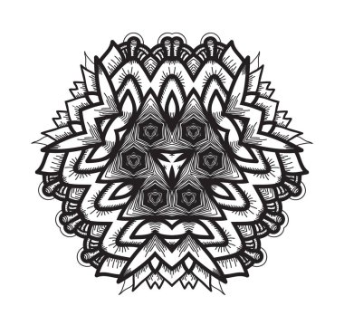 Süslü siyah mandala.