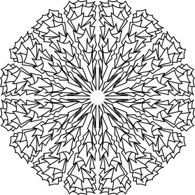 Süslü siyah mandala.