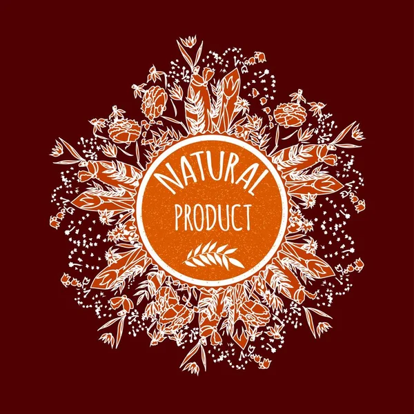 Vektorový štítek pro přírodní kosmetické výrobky. — Stockový vektor