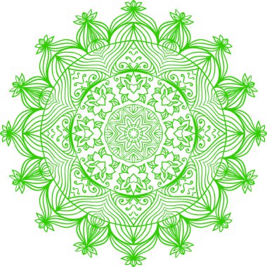 Lacy zarif bir daire çiziyor. Mandala. 