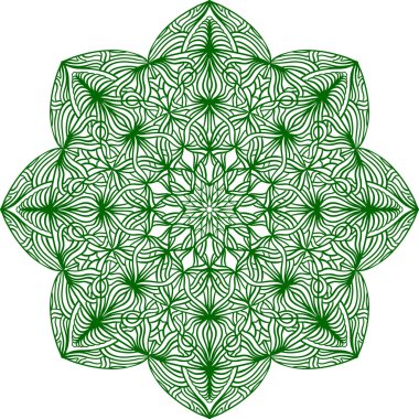 Lacy zarif bir daire çiziyor. Mandala. 