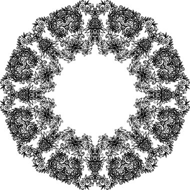 Süslü siyah mandala.