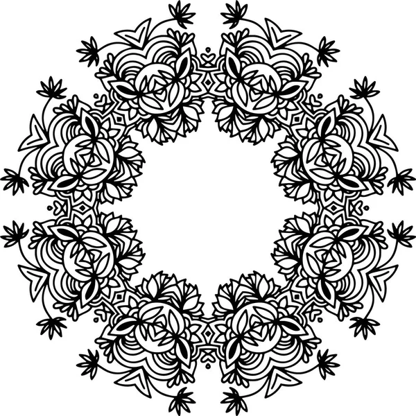 Ornament zwarte mandala. — Stockvector