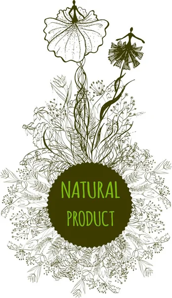 Vector label for natural cosmetic products. — Stock Vector