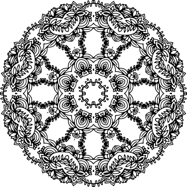 Ornament schwarzes Mandala. — Stockvektor