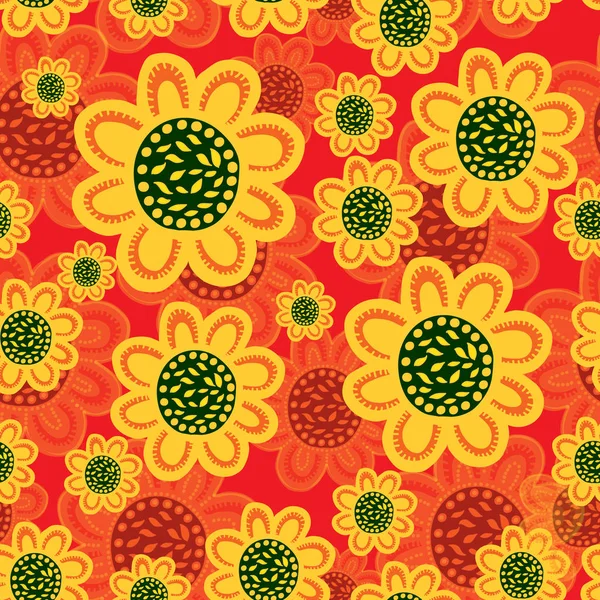 Fondo floral sin costuras — Vector de stock