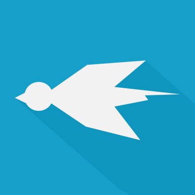 Mavi arkaplanda biçimlendirilmiş kuş