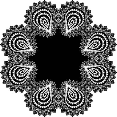 Süslü siyah mandala.