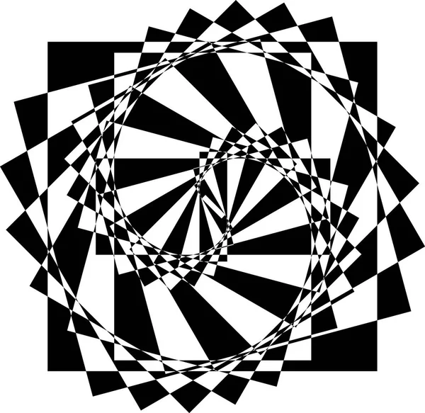 Чёрно-белая спиральная оптическая иллюзия . — стоковый вектор