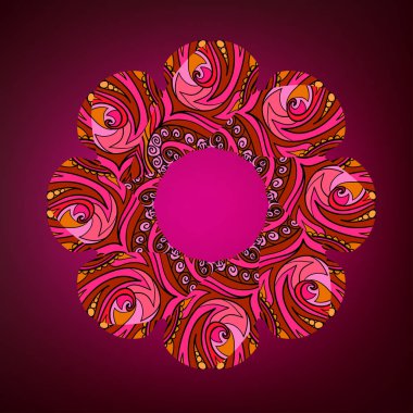 Mandala ile renkli kart.