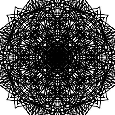 Süslü siyah mandala.