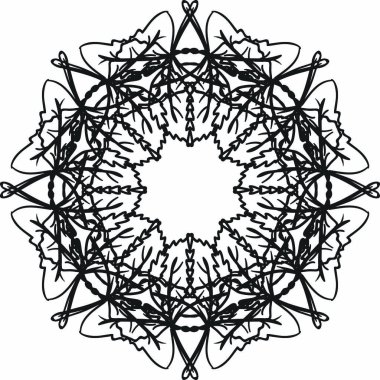 Süslü siyah mandala.