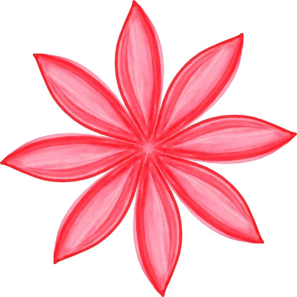 Beautiful Floral Pattern Watercolor Red Flower Vector Illustration — 图库矢量图片