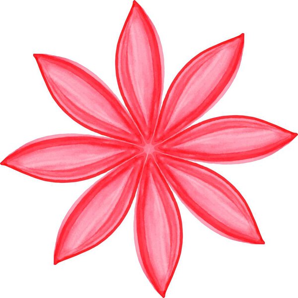 beautiful floral pattern with watercolor red flower, vector illustration