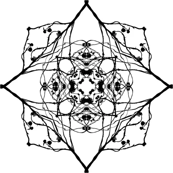 Adorno mandala negro . — Archivo Imágenes Vectoriales