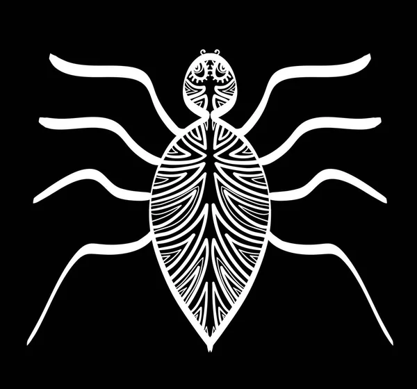 Ilustrație Vectorială Unei Insecte Drăguțe Ornament — Vector de stoc