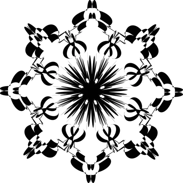 Ornament zwarte mandala. — Stockvector