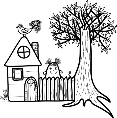 Komik karikatür ve vektör çizimi.