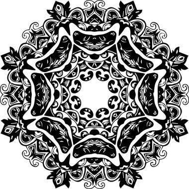Süslü siyah mandala.