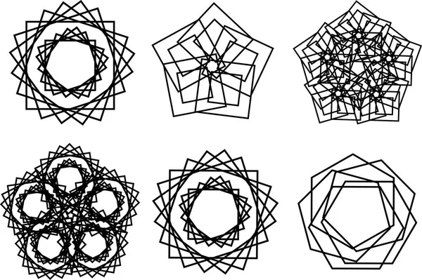 Ozdoba černá mandala. — Stockový vektor