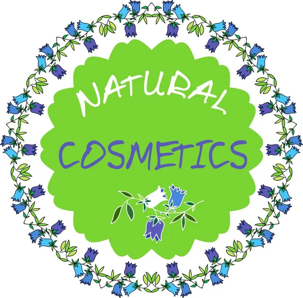 Etiqueta vectorial para productos cosméticos naturales . — Vector de stock