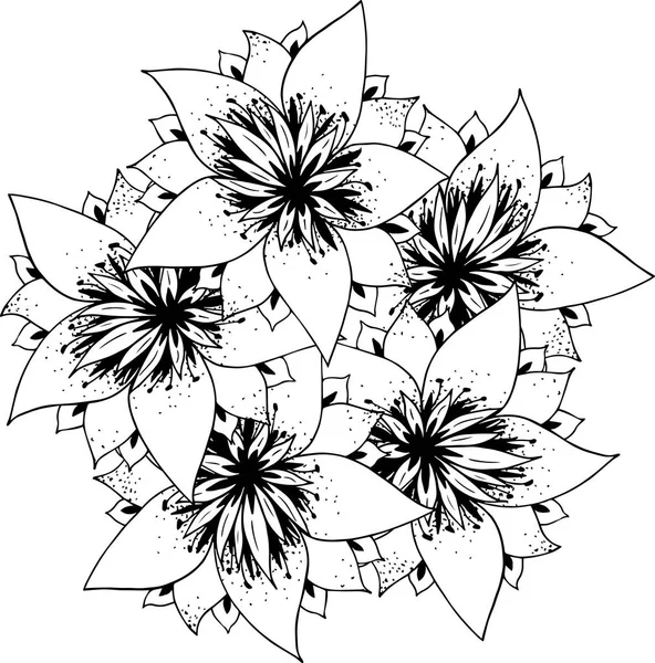 Corona floral decorativa — Vector de stock