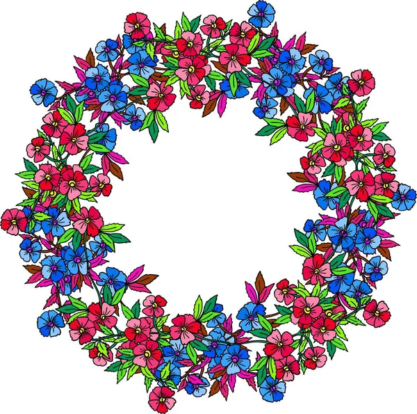 Couronne florale décorative — Image vectorielle