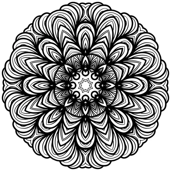 Ornament black mandala. — Stock Vector