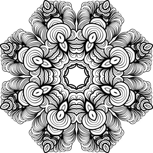 Ornament black mandala. — Stock Vector