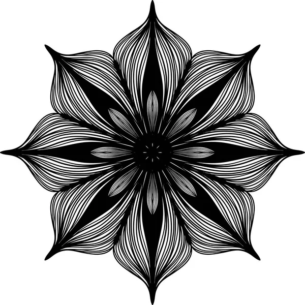 Ornament zwarte mandala. — Stockvector