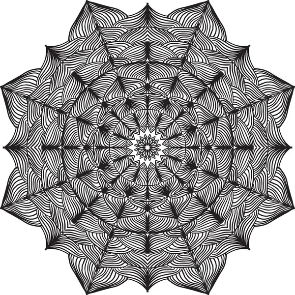 Ornement mandala noir . — Image vectorielle