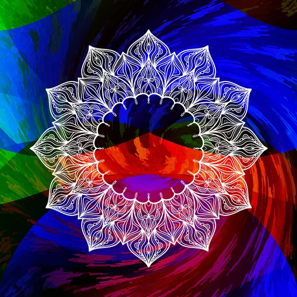 Tarjeta colorida con mandala . — Vector de stock