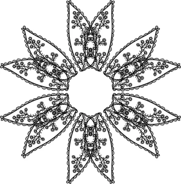 Ornament schwarzes Mandala. — Stockvektor