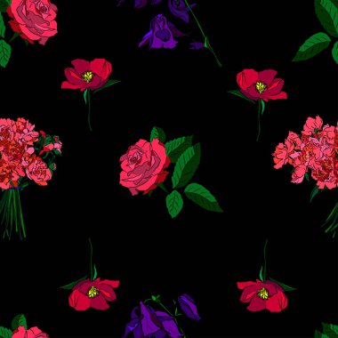 Çiçekli ve bitkili desen.