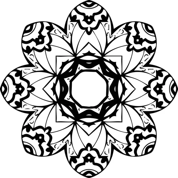 Adorno mandala negro . — Vector de stock