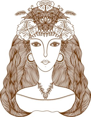 Güzel kızın portre.