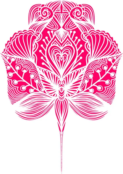 Pink Floral Abstract Hand Drawn Ornamental Pattern Design Element Invitations — 图库矢量图片